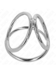 KINK - ANILLO PENE TRIPLE METAL CROMADO 3.2 CM A 4.5 CM DE LA MARCA KINK RING POWER