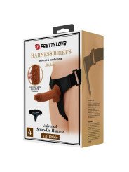 PRETTY LOVE - HARNESS BRIEFS ARNÉS UNIVERSAL CON DILDO MICHEAL 20 CM NEGRO DE LA MARCA PRETTY LOVE