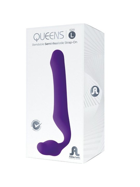 QUEENS STRAP-ON FLEXIBLE VIOLETA TALLA L DE LA MARCA ADRIEN LASTIC