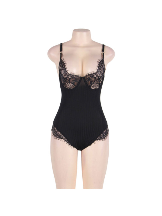 TEDDY CON FRANJAS NEGRO TALLA GRANDE DE LA MARCA SUBBLIME QUEEN PLUS SIZE