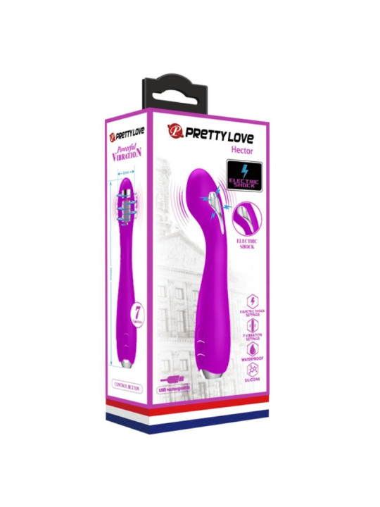 HECTOR VIBRADOR ELECTROSHOCK RECARGABLE & IMPERMEABLE MORADO DE LA MARCA PRETTY LOVE FLIRTATION